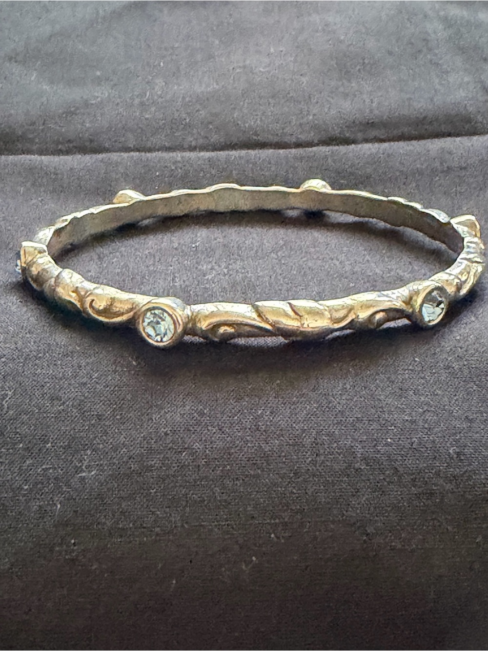 Brighton Silver with blue Crystal Accent Bangle Bracelet
